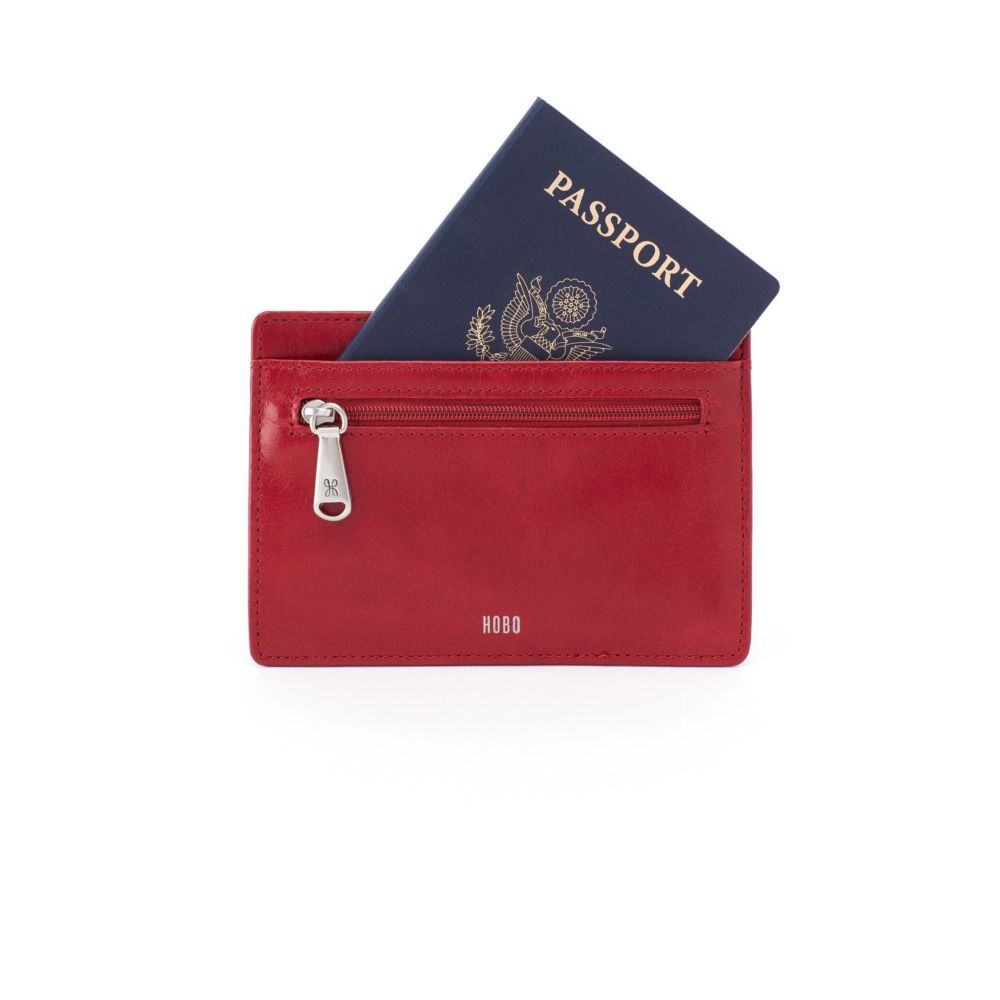 Hobo International Euro Slide Credit Card Wallet, Cardinal