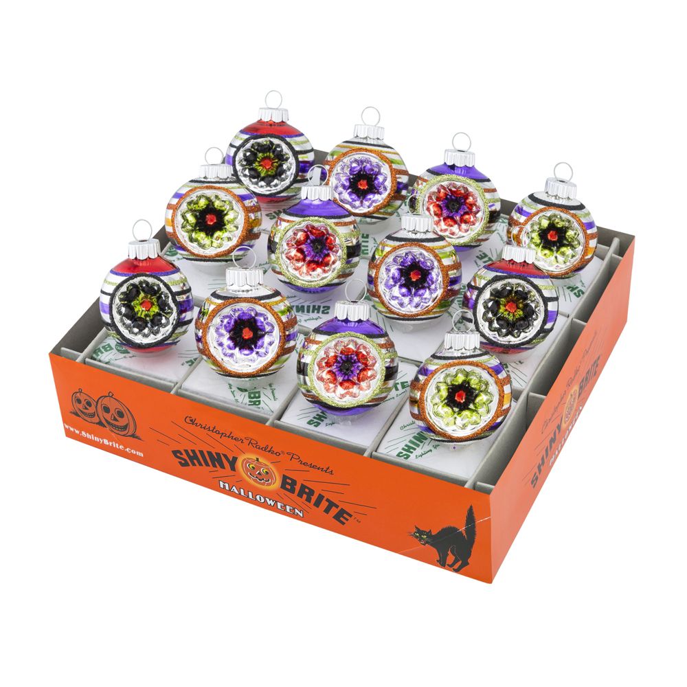 Christopher Radko Halloween 12 Piece Reflector Round Ornaments