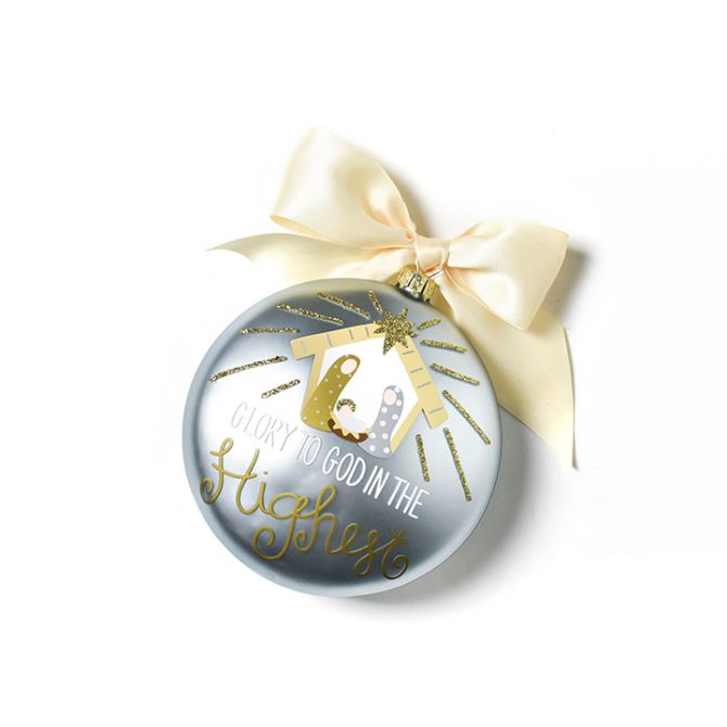 Coton Colors Luke 2:14 Glass Ornament