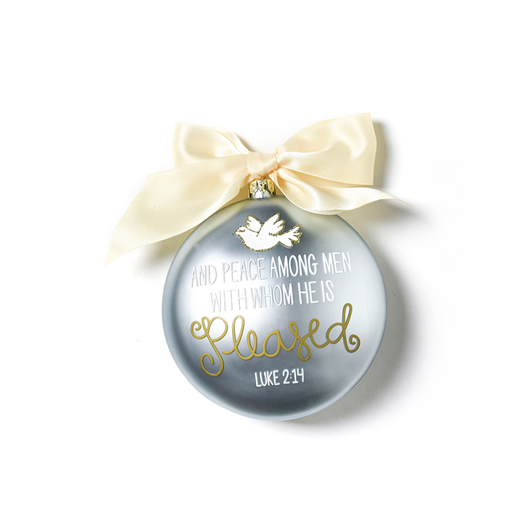 Coton Colors Luke 2:14 Glass Ornament