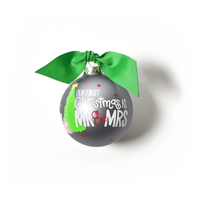 Coton Colors Our First Christmas as Mr. & Mrs. Glass Ornament