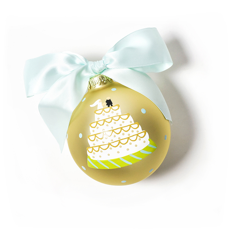 Coton Colors Wedding Cake Glass Ornament