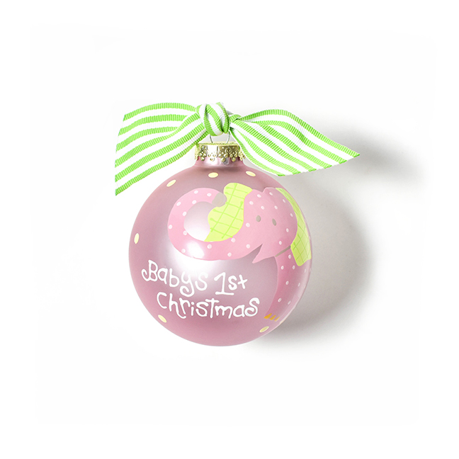 Coton Colors Baby's 1st Christmas Elephant Glass Ornament