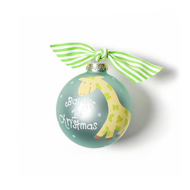 Coton Colors Baby's 1st Christmas Giraffe Glass Ornament