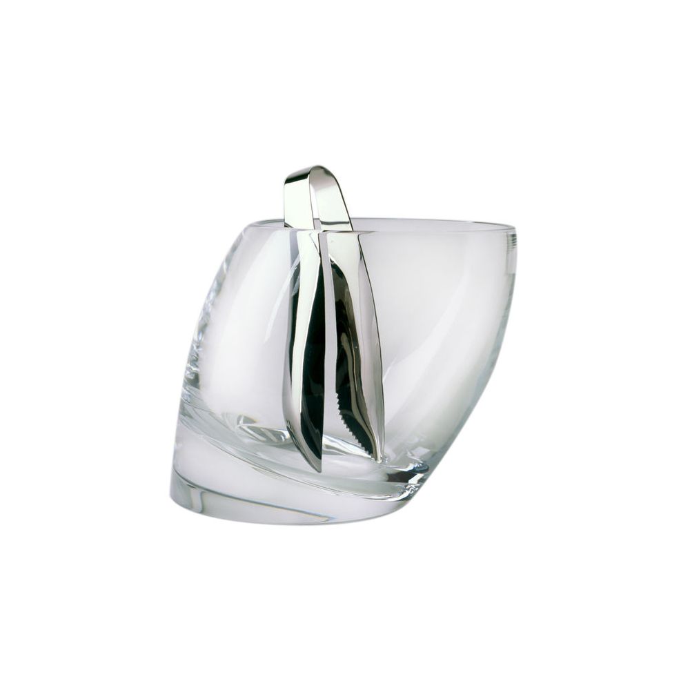 Nambe Tilt Crystal Ice Bucket with Tongs Borsheims