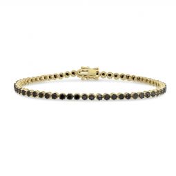 14k Yellow Gold Black Rhodium Diamond Tennis Bracelet 7 25 14k Yellow Gold Black Rhodium Diamond Tennis Bracelet 7 25