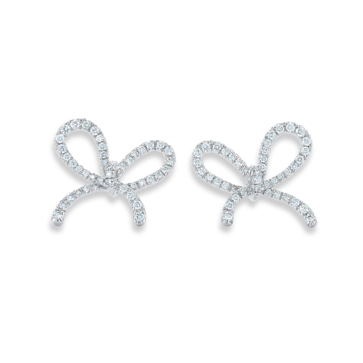 Kwiat 18k White Gold Round Diamond Bow Earrings Borsheims Kwiat 18k White Gold Round Diamond Bow Earrings