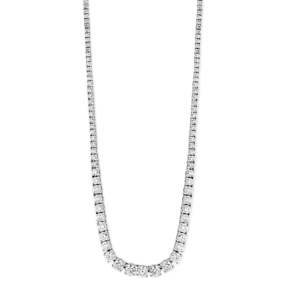 14K White Gold Diamond Riviera Necklace, 16" Borsheims