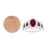 18K White Gold 7 Stone Ruby & Diamond Halo Ring