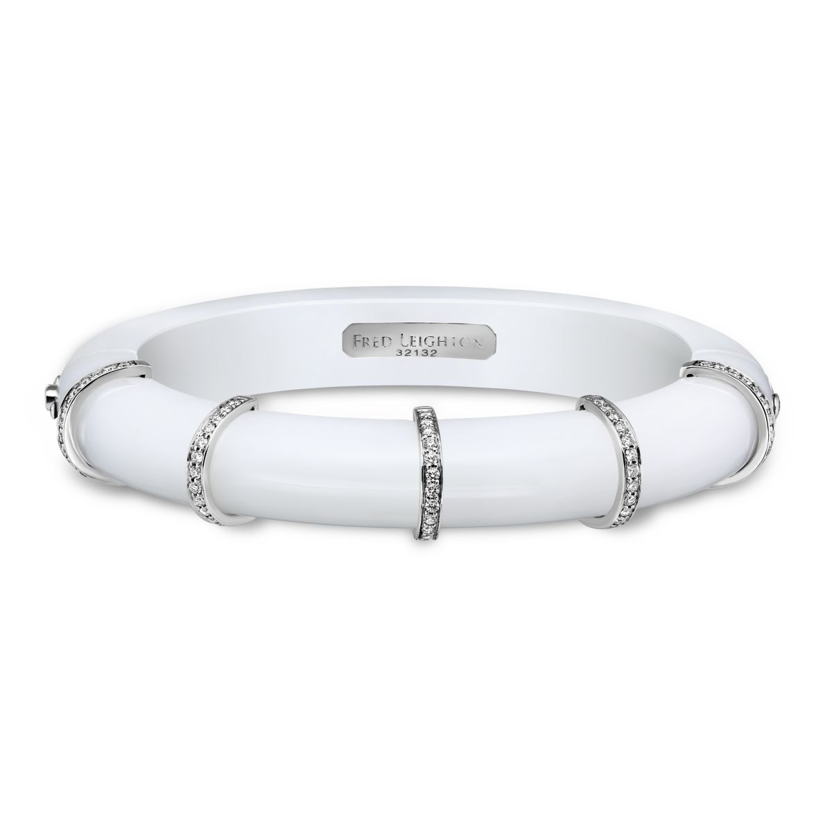 Fred Leighton Prism Winter White Chalcedony Diamond Collar Bangle