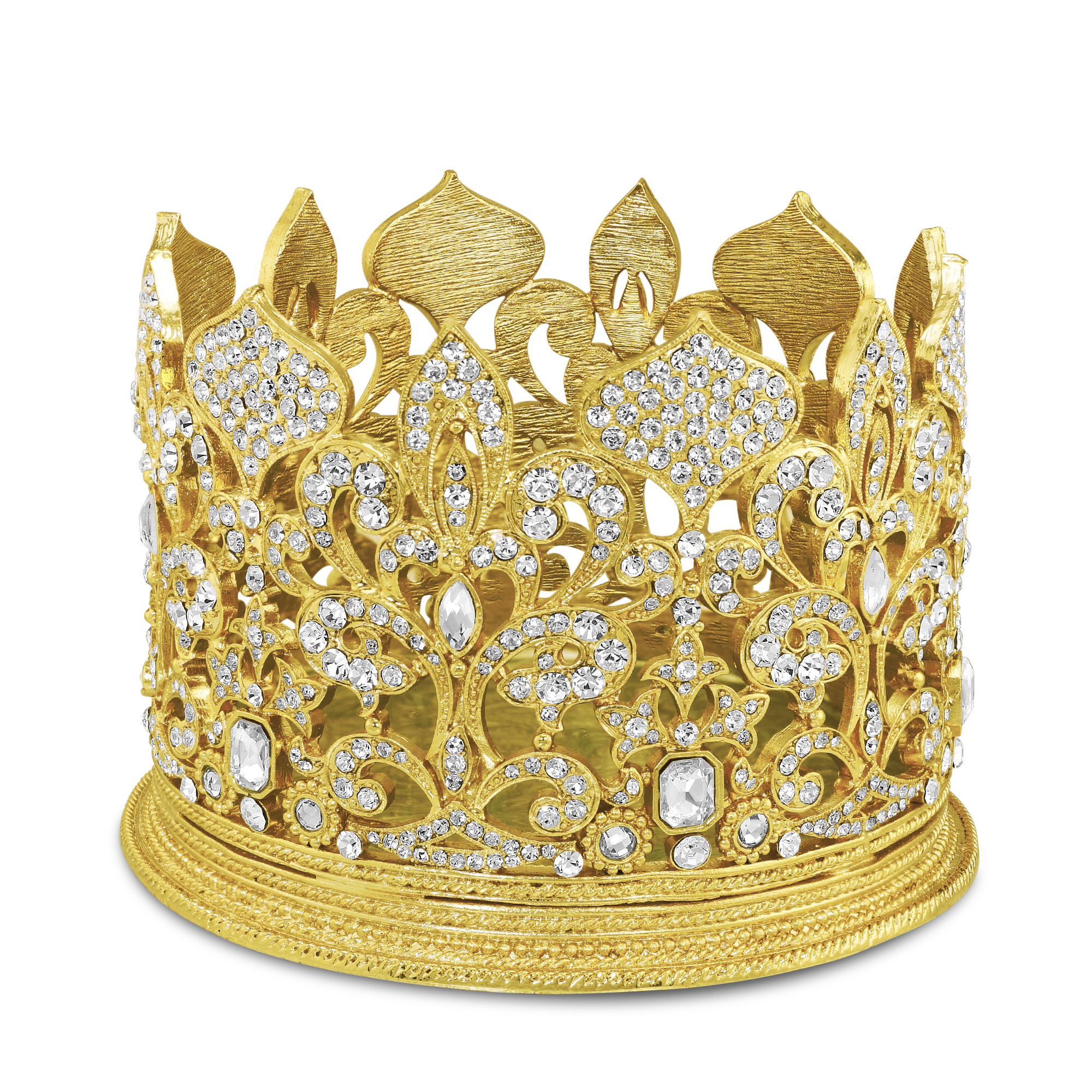 Olivia Riegel Gold Fleur De Lis Crown Candle Holder / Wine Coaster