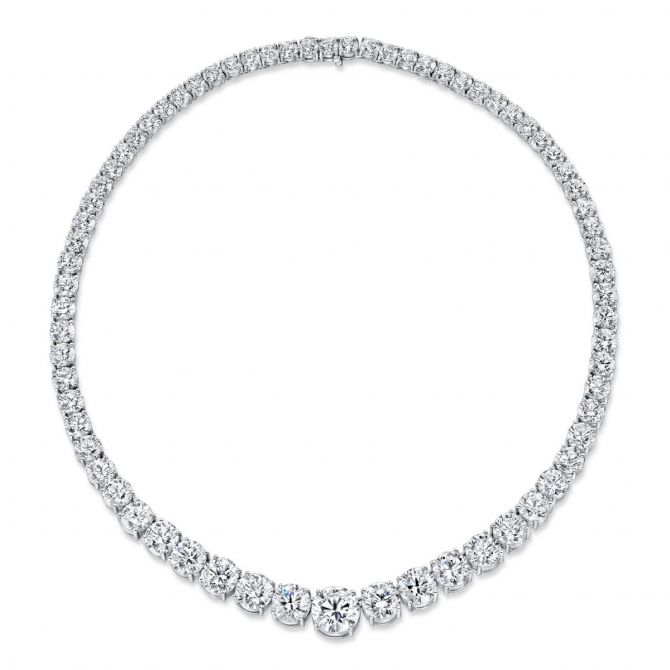 Platinum Forevermark Diamond Graduated Necklace, 17"