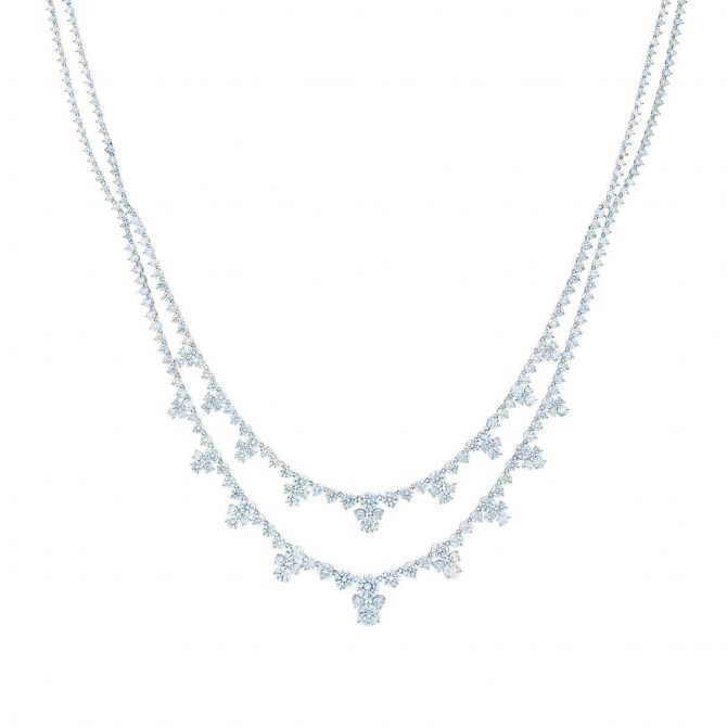 Kwiat Platinum 2 Row Diamond Legacy Collection Necklace, 16.5"
