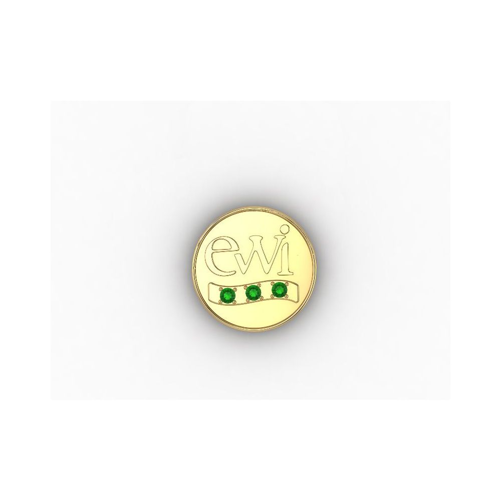 EWI Chapter President Pin 14K Yellow Gold with Tsavorites