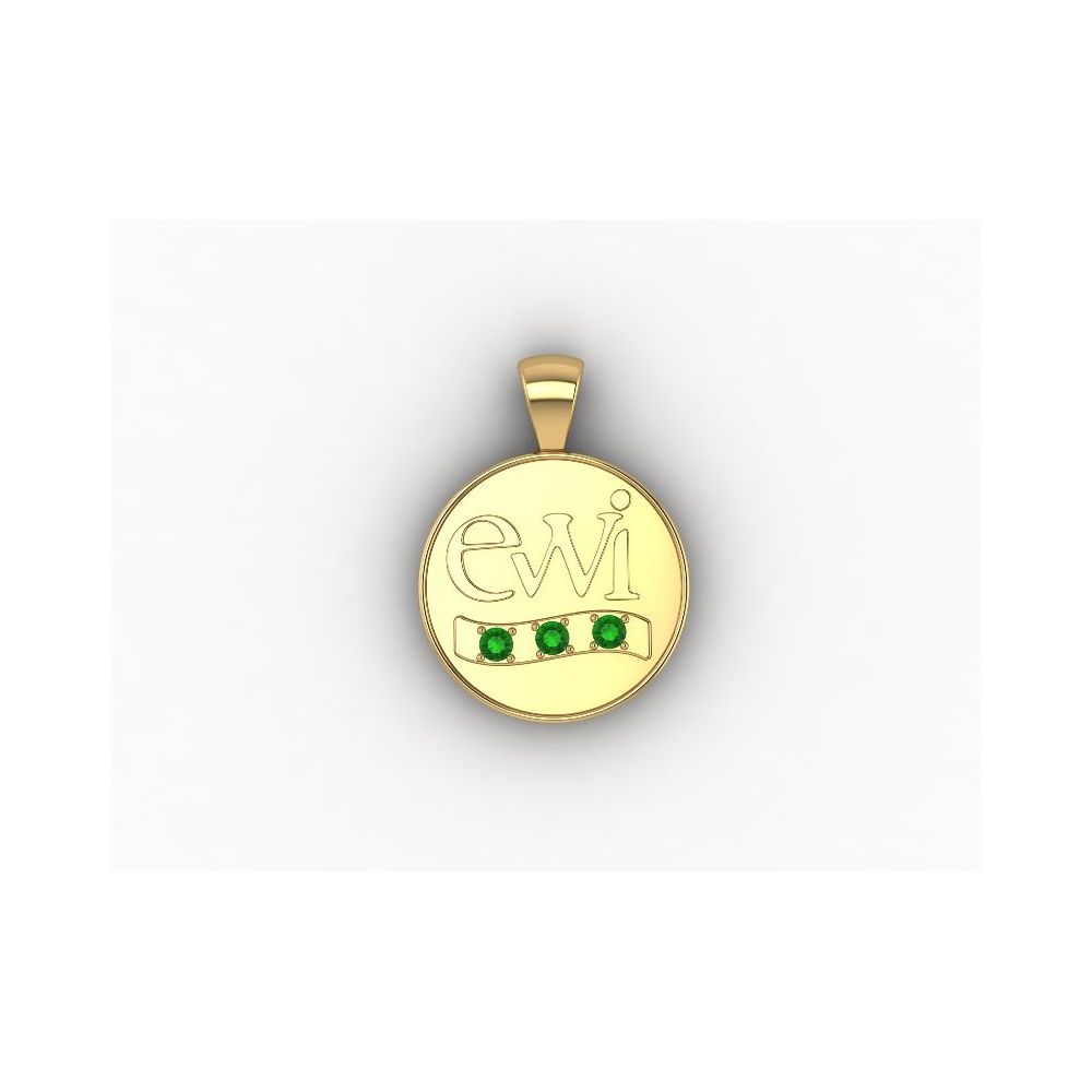 EWI Chapter President Charm 10K Yellow Gold with Tsavorites
