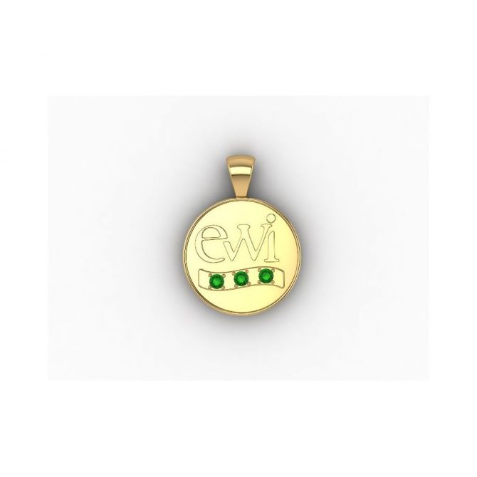 EWI Chapter President Charm 10K Yellow Gold with Tsavorites