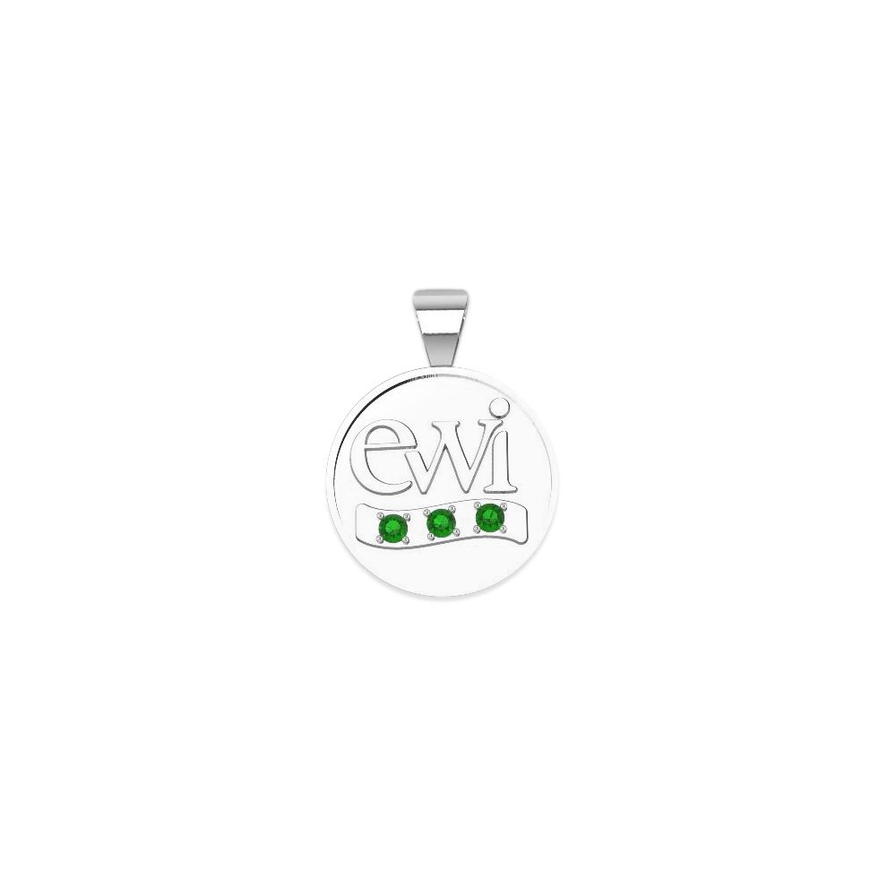 EWI Chapter President Charm 14K White Gold with Tsavorites