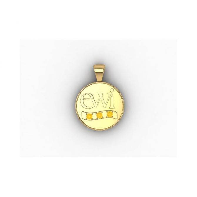EWI Chapter Board Charm 14K Yellow Gold with Citrines