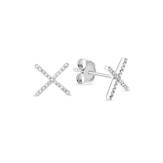 14k White Gold Diamond X Earrings Borsheims 14k White Gold Diamond X Earrings
