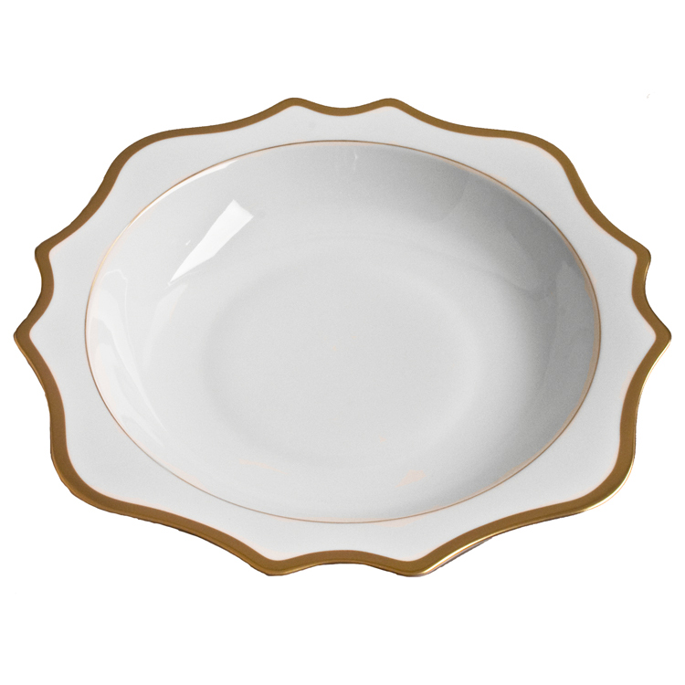 Anna Weatherley Antique White with Gold Serving Bowl