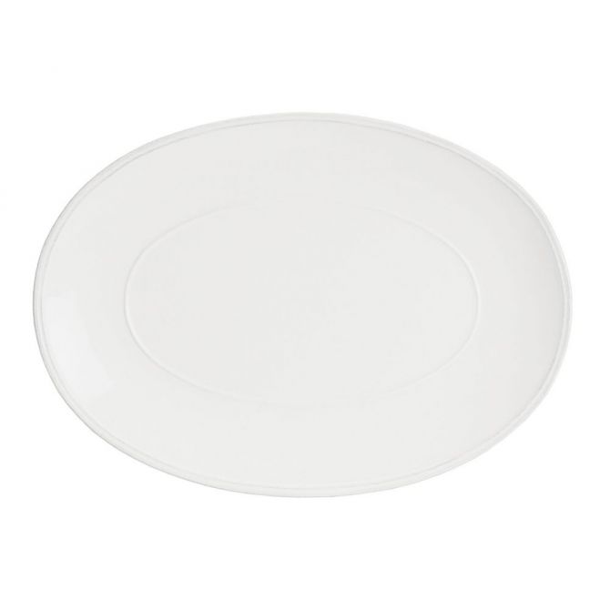 Costa Nova Friso White Oval Platter, 15.75"