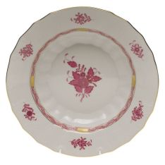 Herend Chinese Bouquet Raspberry Rim Soup Plate