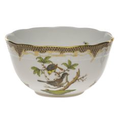 Herend Rothschild Bird Brown Border Round Bowl