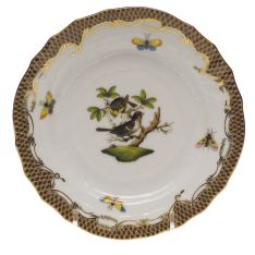 Herend Rothschild Bird Brown Border Bread & Butter Plate, Motif 1
