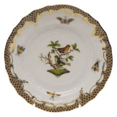 Herend Rothschild Bird Brown Border Bread & Butter Plate, Motif 3
