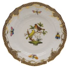 Herend Rothschild Bird Brown Border Bread & Butter Plate, Motif 6