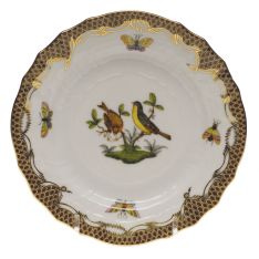 Herend Rothschild Bird Brown Border Bread & Butter Plate, Motif 7