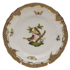 Herend Rothschild Bird Brown Border Bread & Butter Plate, Motif 8