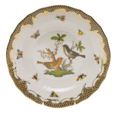 Herend Rothschild Bird Brown Border Dessert Plate, Motif 5