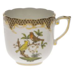 Herend Rothschild Bird Brown Border Mocha Cup