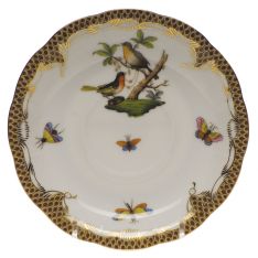 Herend Rothschild Bird Brown Border Tea Saucer, Motif 8