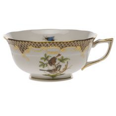 Herend Rothschild Bird Brown Border Teacup, Motif 4
