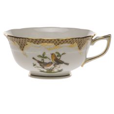 Herend Rothschild Bird Brown Border Teacup, Motif 9