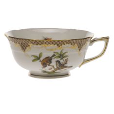 Herend Rothschild Bird Brown Border Teacup, Motif 12