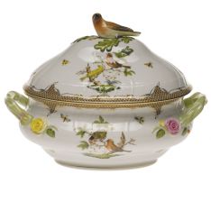 Herend Rothschild Bird Brown Border Tureen, 4 qt