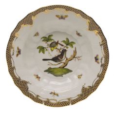 Herend Rothschild Bird Brown Border Rim Soup, Motif 1