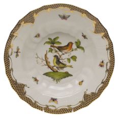 Herend Rothschild Bird Brown Border Rim Soup, Motif 3