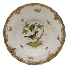 Herend Rothschild Bird Brown Border Rim Soup, Motif 4