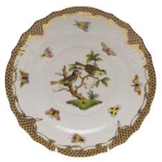 Herend Rothschild Bird Brown Border Salad Plate, Motif 11