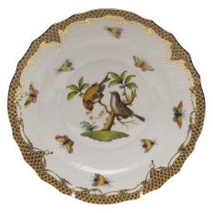 Herend Rothschild Bird Brown Border Salad Plate, Motif 12