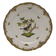 Herend Rothschild Bird Brown Border Service Plate, Motif 1