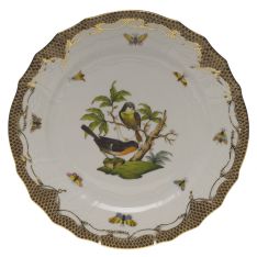 Herend Rothschild Bird Brown Border Service Plate, Motif 2