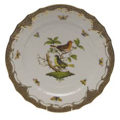 Herend Rothschild Bird Brown Border Service Plate, Motif 3