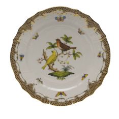 Herend Rothschild Bird Brown Border Service Plate, Motif 6
