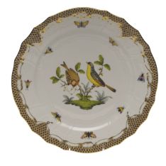 Herend Rothschild Bird Brown Border Service Plate, Motif 7