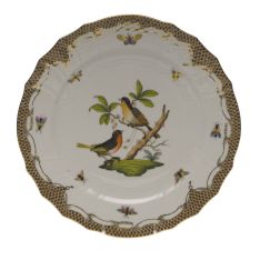 Herend Rothschild Bird Brown Border Service Plate, Motif 8